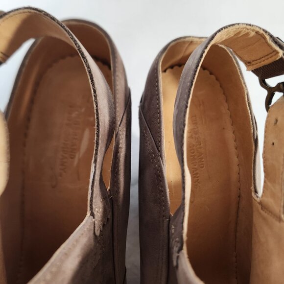 TIMBERLAND Marge Suede Slingback Bootie Taupe Gray Leather Block Heel Size 10. - Picture 15 of 16